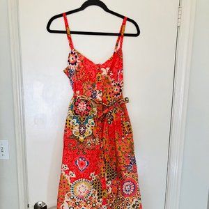 J Crew Button Front Paisley Sundress Size 4